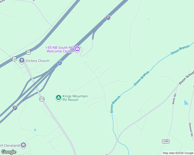 map of restaurants, bars, coffee shops, grocery stores, and more near 101 King Forest Drive in Kings Mountain