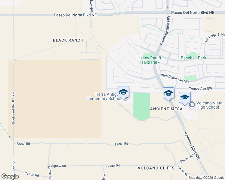 map of restaurants, bars, coffee shops, grocery stores, and more near 8827 Valle Prado Lane Northwest in Albuquerque