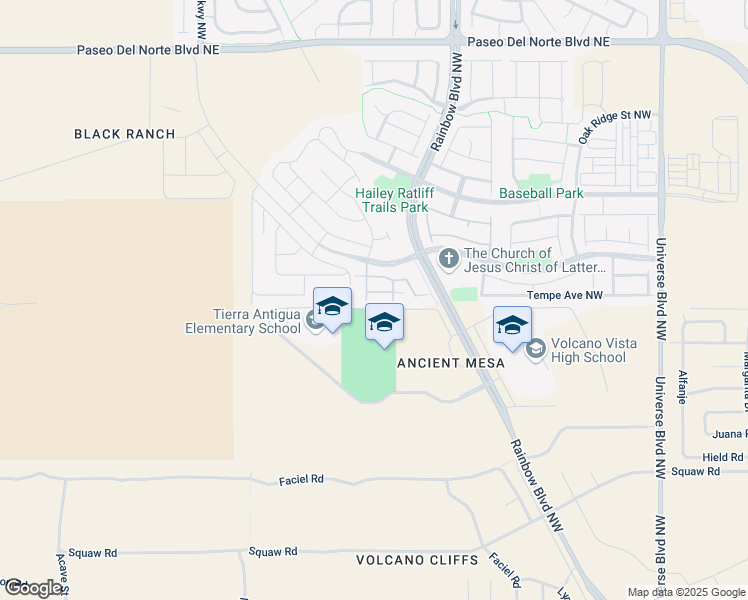 map of restaurants, bars, coffee shops, grocery stores, and more near 8819 Valle Prado Lane Northwest in Albuquerque