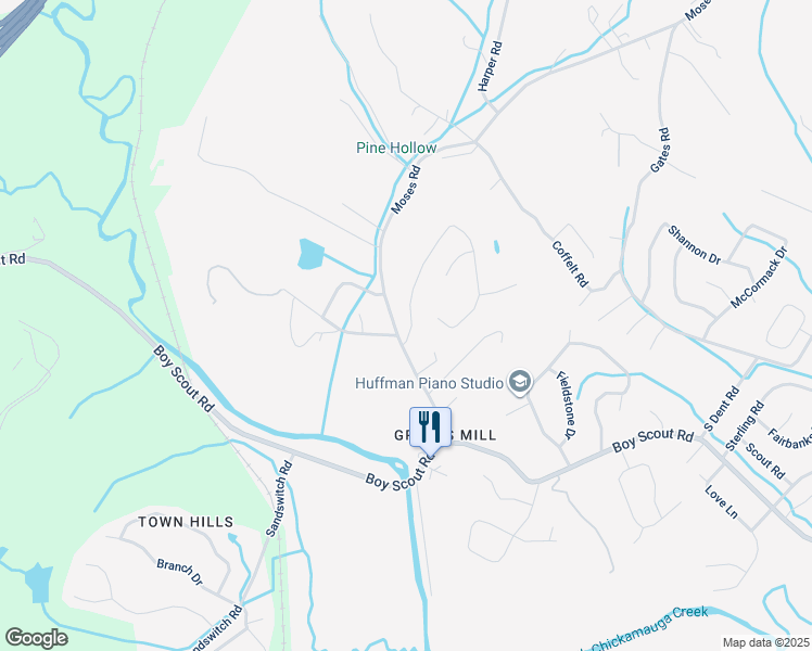 map of restaurants, bars, coffee shops, grocery stores, and more near 7105 Cane Hollow Road in Middle Valley
