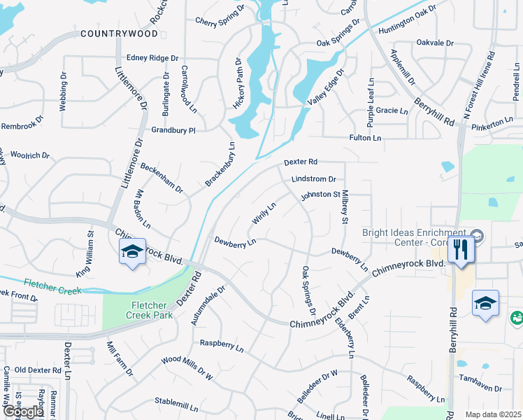 map of restaurants, bars, coffee shops, grocery stores, and more near 1995 Wirily Lane in Memphis