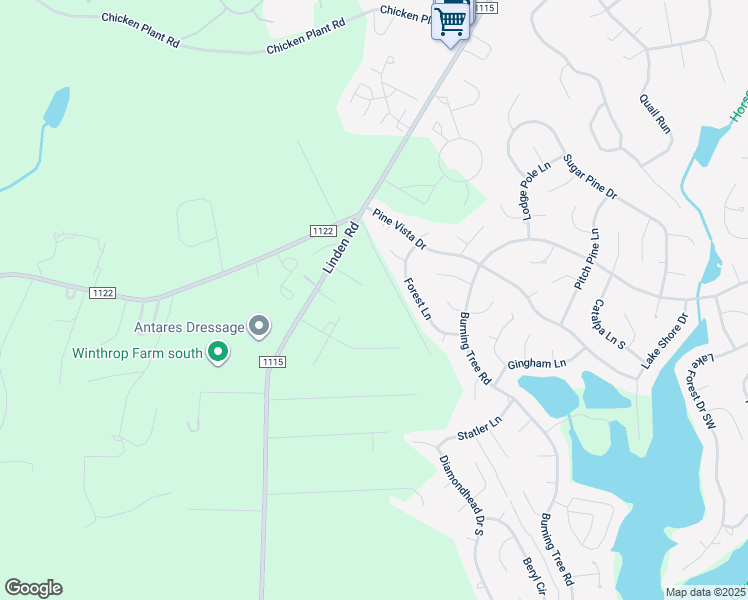 map of restaurants, bars, coffee shops, grocery stores, and more near Polk Court in Pinehurst