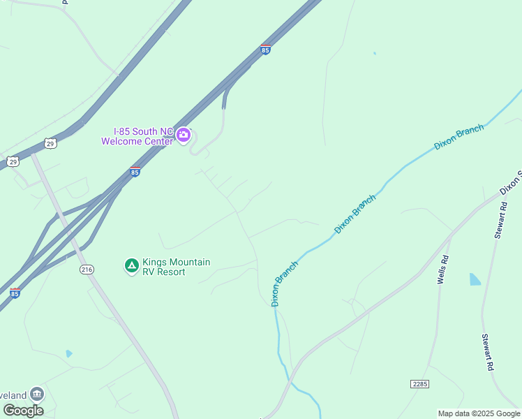 map of restaurants, bars, coffee shops, grocery stores, and more near 107 Peak Drive in Kings Mountain