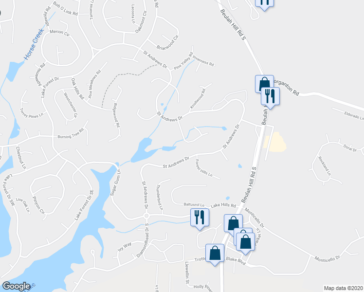 map of restaurants, bars, coffee shops, grocery stores, and more near 55 Turtle Point Road in Pinehurst