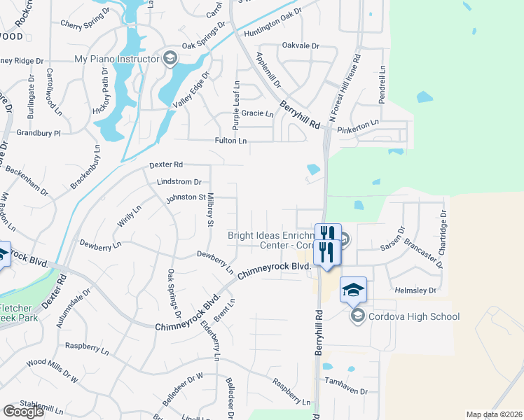map of restaurants, bars, coffee shops, grocery stores, and more near 2013 Abbott Cove in Memphis