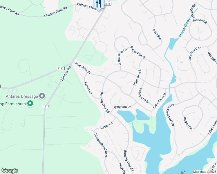 map of restaurants, bars, coffee shops, grocery stores, and more near 2 Salem Lane in Pinehurst
