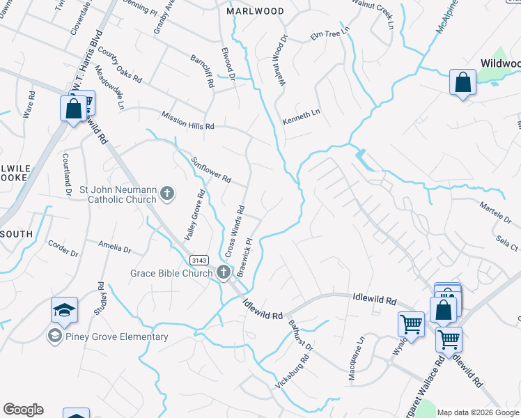 map of restaurants, bars, coffee shops, grocery stores, and more near 8834 Royal Scot Lane in Charlotte