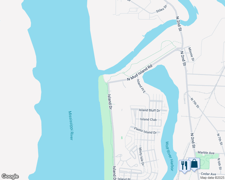 map of restaurants, bars, coffee shops, grocery stores, and more near 44 Danner Court in Memphis