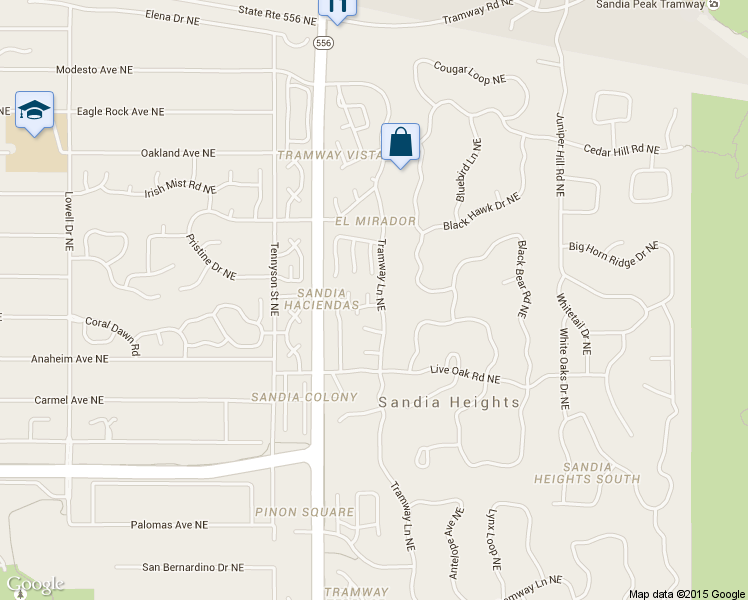 map of restaurants, bars, coffee shops, grocery stores, and more near 785 Tramway Lane Northeast in Albuquerque