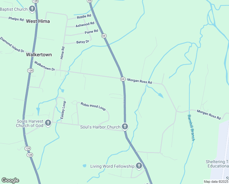 map of restaurants, bars, coffee shops, grocery stores, and more near 19435 Tennessee 69 in Savannah