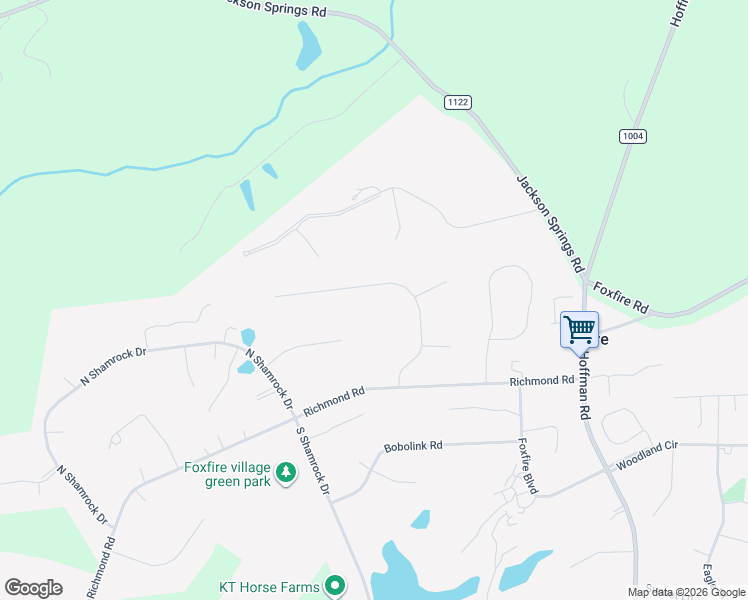 map of restaurants, bars, coffee shops, grocery stores, and more near 15 Ridge Road in Jackson Springs