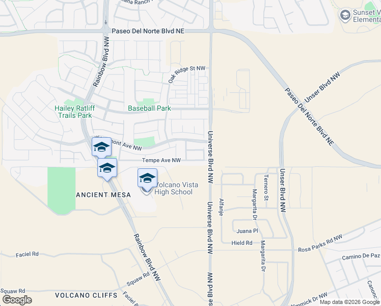 map of restaurants, bars, coffee shops, grocery stores, and more near 8828 Black Canyon Street Northwest in Albuquerque