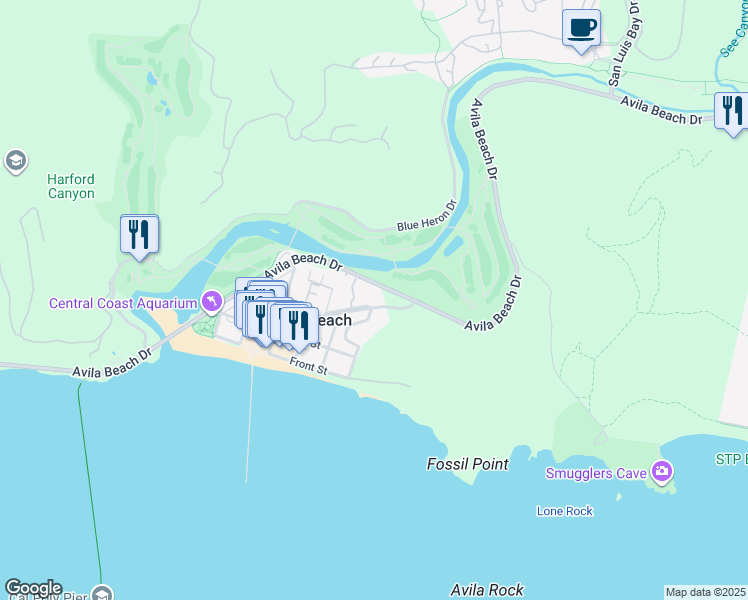 map of restaurants, bars, coffee shops, grocery stores, and more near 313 San Luis Street in San Luis Obispo