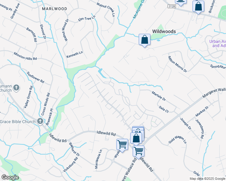 map of restaurants, bars, coffee shops, grocery stores, and more near 4616 Stoney Trace Drive in Mint Hill