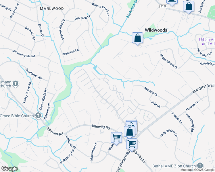 map of restaurants, bars, coffee shops, grocery stores, and more near 4616 Stoney Trace Drive in Mint Hill