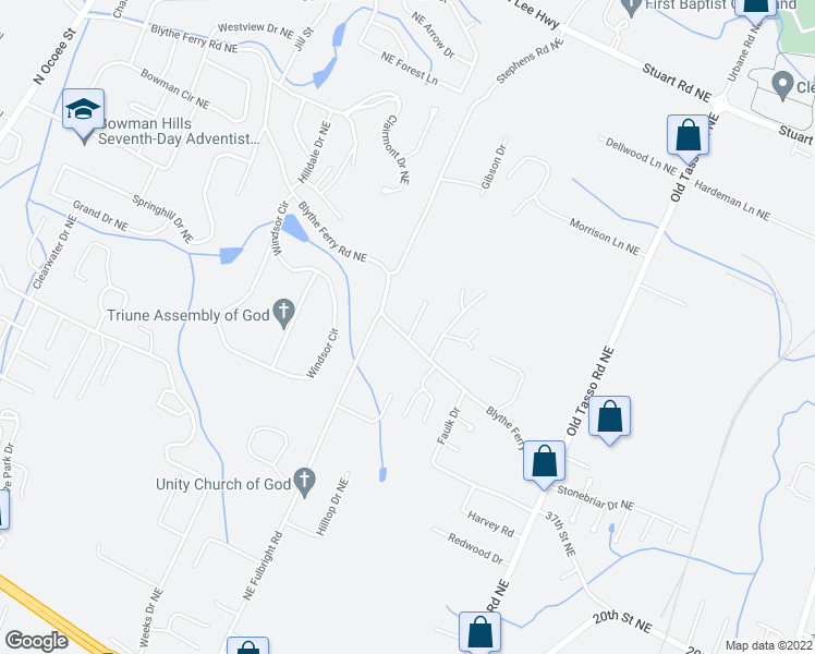 map of restaurants, bars, coffee shops, grocery stores, and more near 3717 Keri Lane Northeast in Cleveland