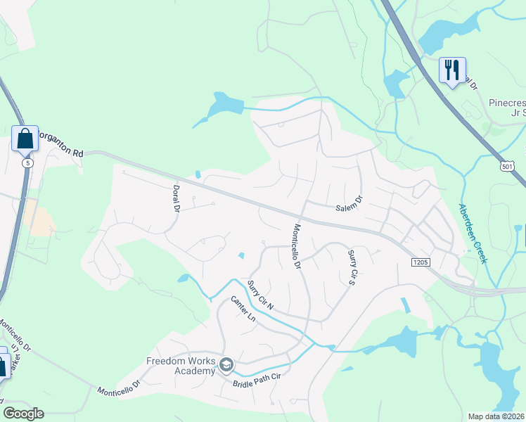 map of restaurants, bars, coffee shops, grocery stores, and more near 2 Sulky Lane in Pinehurst