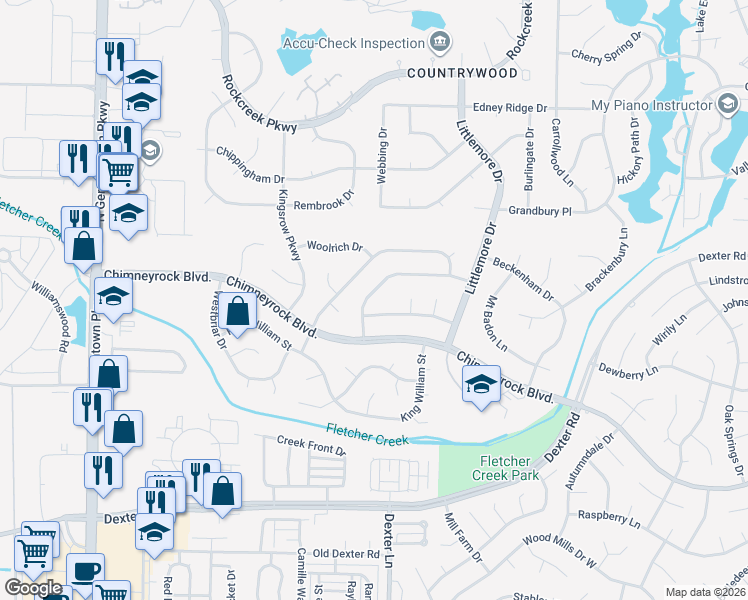 map of restaurants, bars, coffee shops, grocery stores, and more near 8477 Buckhurst Rd in Memphis