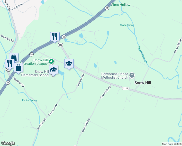 map of restaurants, bars, coffee shops, grocery stores, and more near 7611 Mahan Gap Road in Ooltewah