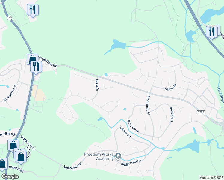 map of restaurants, bars, coffee shops, grocery stores, and more near 11 Montclair Lane in Pinehurst