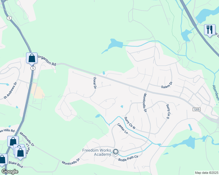 map of restaurants, bars, coffee shops, grocery stores, and more near 11 Montclair Lane in Pinehurst