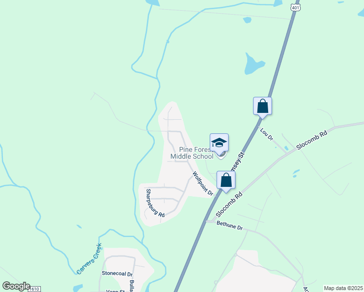 map of restaurants, bars, coffee shops, grocery stores, and more near 169 Wolfpoint Drive in Fayetteville