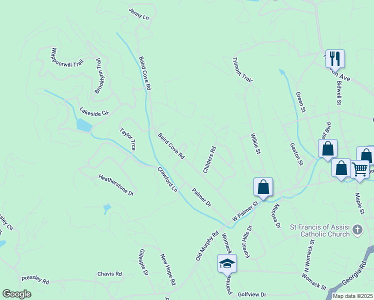 map of restaurants, bars, coffee shops, grocery stores, and more near 29 Townhouse Place in Franklin