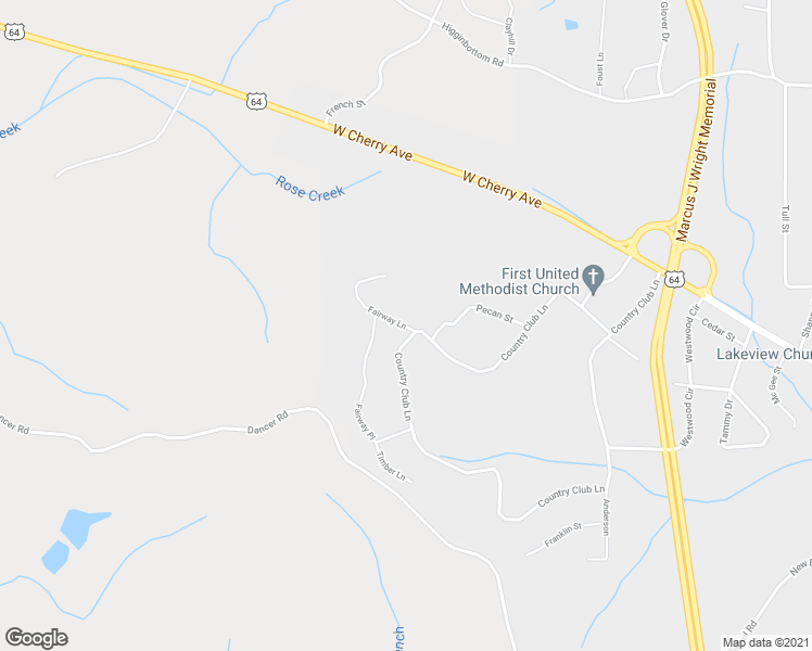 map of restaurants, bars, coffee shops, grocery stores, and more near 202 Fairway Lane in Selmer