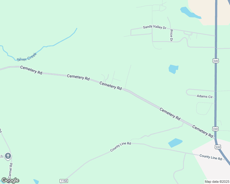 map of restaurants, bars, coffee shops, grocery stores, and more near 2050 Cemetery Road in Candor