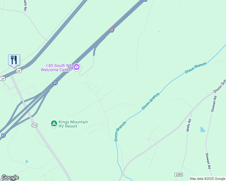 map of restaurants, bars, coffee shops, grocery stores, and more near 218 Jim Patterson Road in Kings Mountain