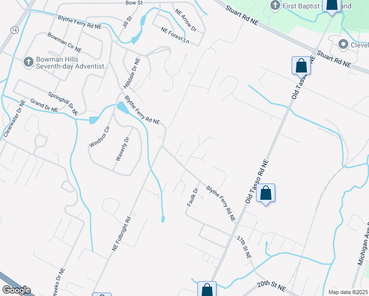 map of restaurants, bars, coffee shops, grocery stores, and more near 3723 Keri Lane Northeast in Cleveland
