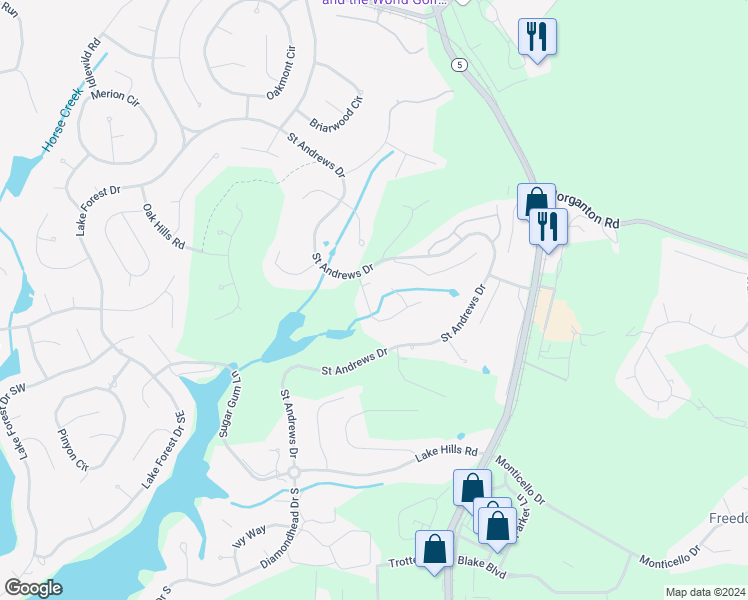 map of restaurants, bars, coffee shops, grocery stores, and more near 30 Turtle Point Road in Pinehurst