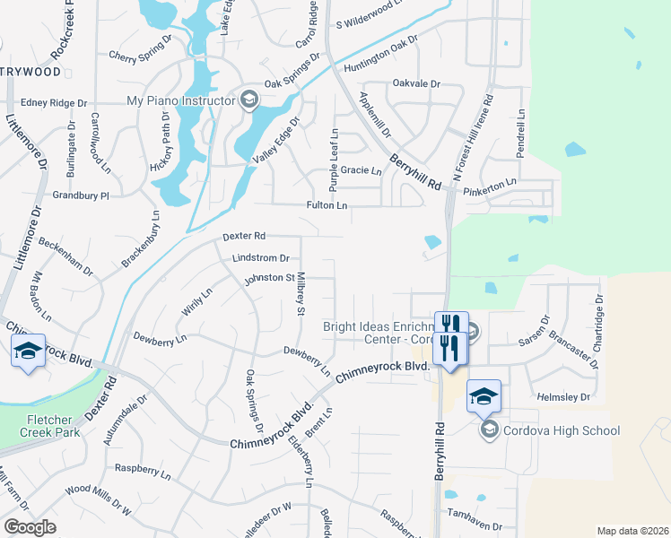 map of restaurants, bars, coffee shops, grocery stores, and more near 2038 Bohemia Drive in Memphis