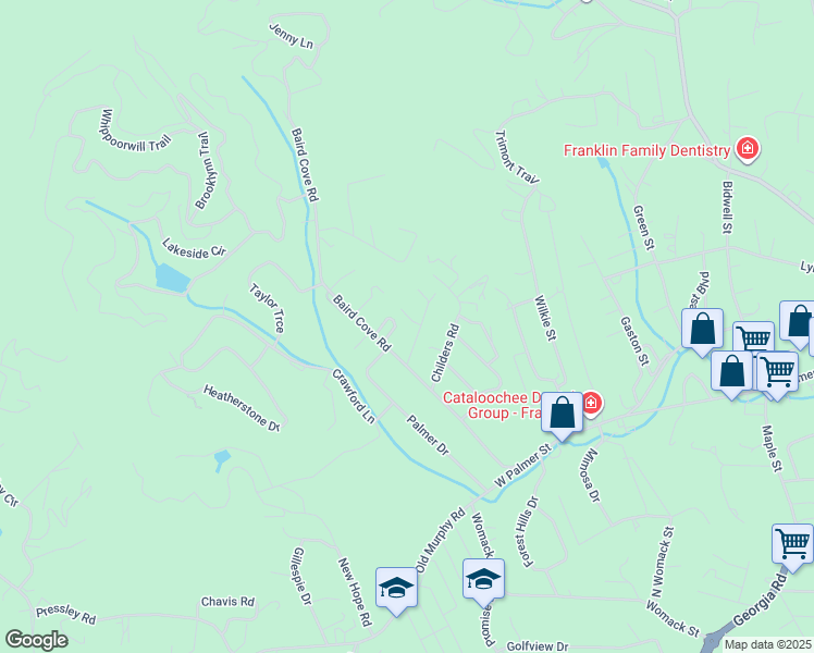 map of restaurants, bars, coffee shops, grocery stores, and more near 29 Townhouse Place in Franklin