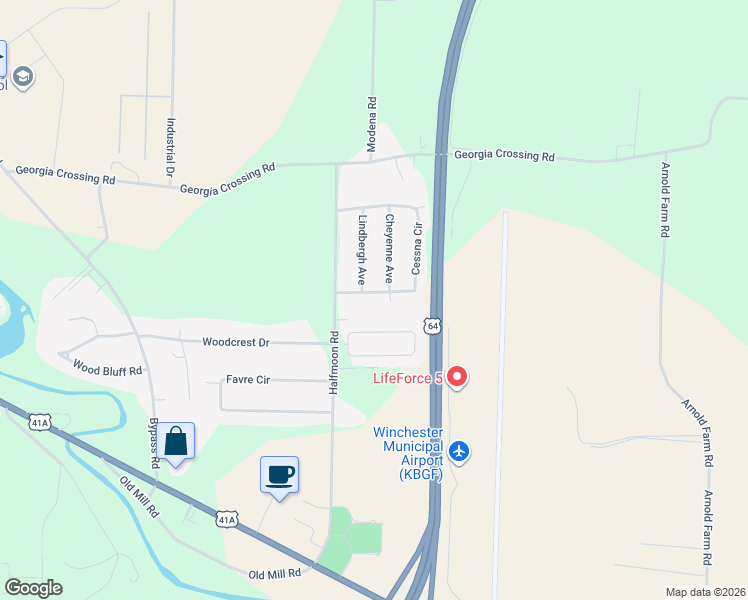 map of restaurants, bars, coffee shops, grocery stores, and more near 92 Cessna Circle in Winchester