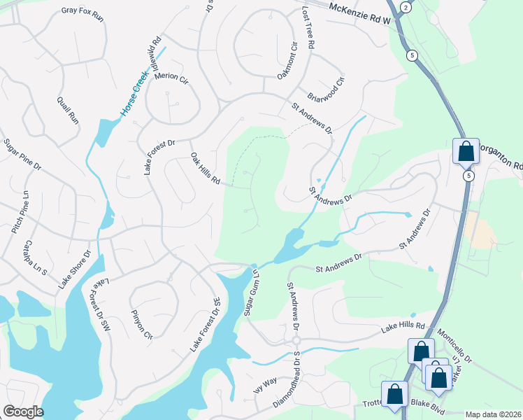 map of restaurants, bars, coffee shops, grocery stores, and more near 1 Ridgewood Place in Pinehurst