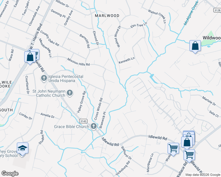 map of restaurants, bars, coffee shops, grocery stores, and more near 8811 Royal Scot Lane in Charlotte