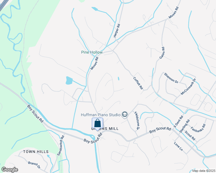 map of restaurants, bars, coffee shops, grocery stores, and more near 304 Cricket Lane in Middle Valley