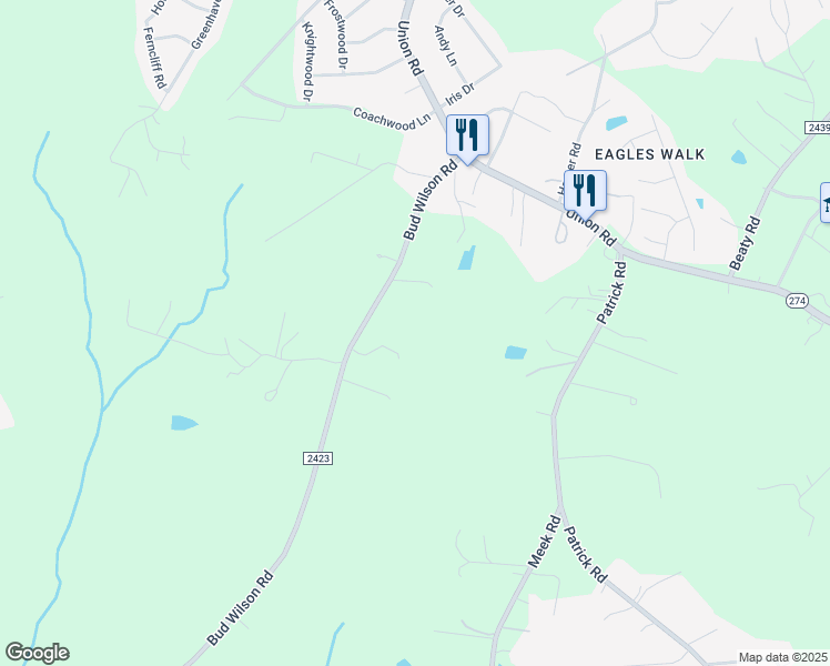 map of restaurants, bars, coffee shops, grocery stores, and more near 4820 Bud Wilson Road in Gastonia