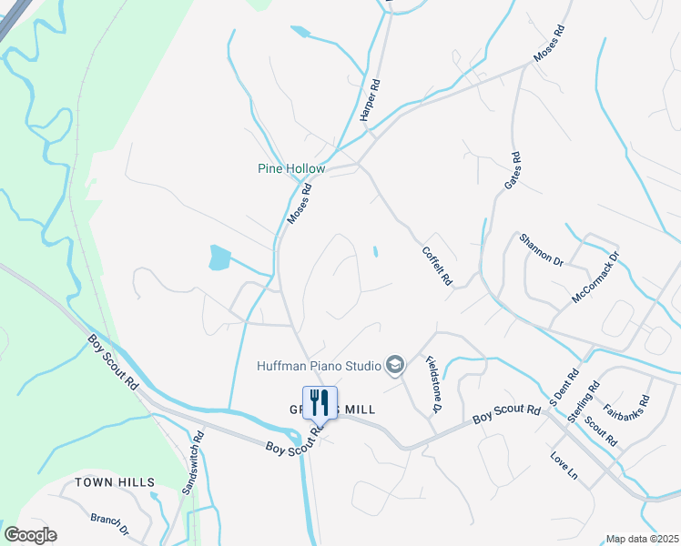 map of restaurants, bars, coffee shops, grocery stores, and more near 304 Cricket Lane in Middle Valley