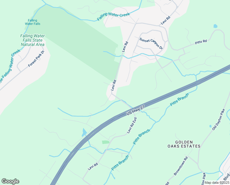 map of restaurants, bars, coffee shops, grocery stores, and more near 6304 Levi Road in Hamilton County