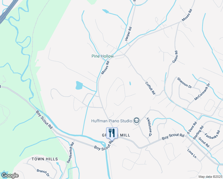 map of restaurants, bars, coffee shops, grocery stores, and more near 7128 Cane Hollow Road in Middle Valley
