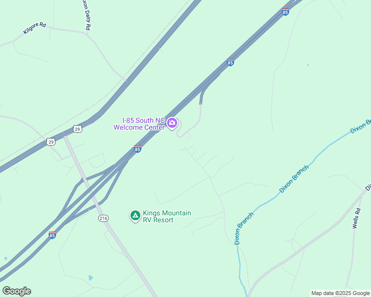 map of restaurants, bars, coffee shops, grocery stores, and more near 3 Interstate 85 in Kings Mountain