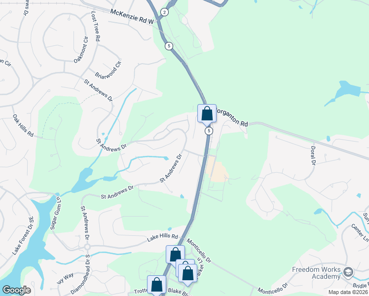 map of restaurants, bars, coffee shops, grocery stores, and more near 835 Saint Andrews Drive in Pinehurst