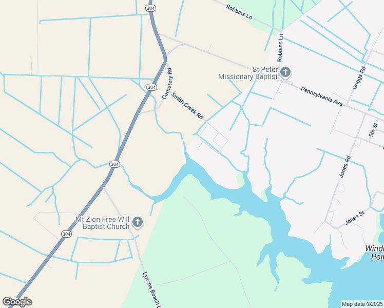 map of restaurants, bars, coffee shops, grocery stores, and more near 242 Smith Creek Road in Vandemere