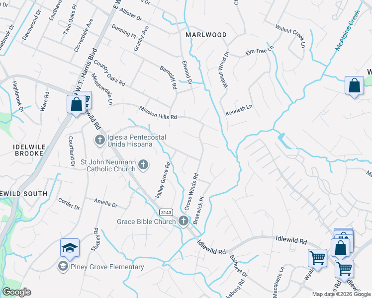 map of restaurants, bars, coffee shops, grocery stores, and more near 8533 Sunflower Road in Charlotte
