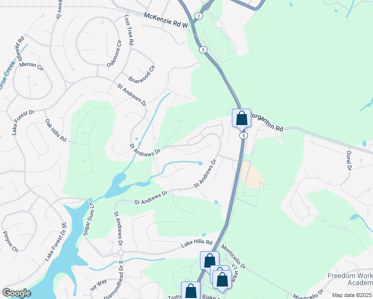 map of restaurants, bars, coffee shops, grocery stores, and more near 705 Saint Andrews Drive in Pinehurst