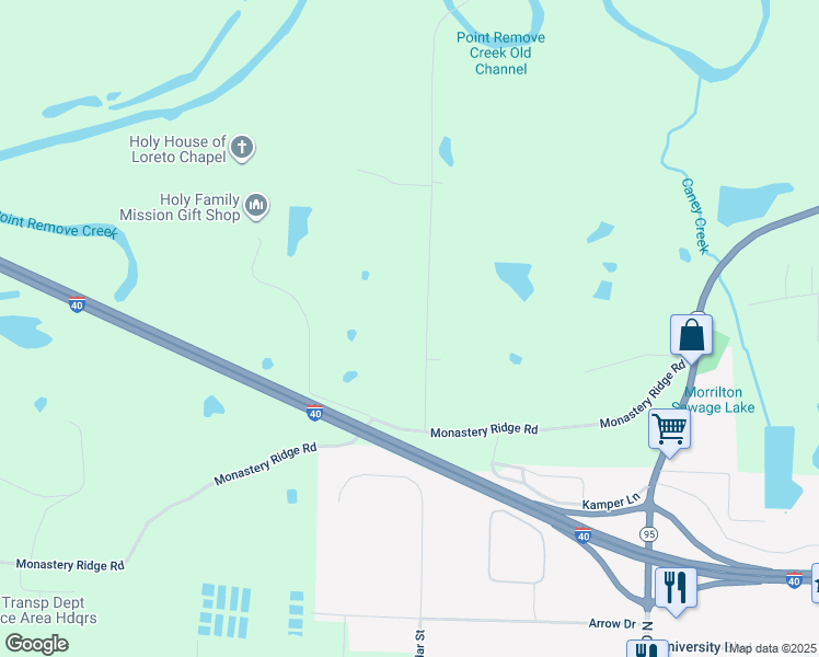 map of restaurants, bars, coffee shops, grocery stores, and more near 41 McKennon Road in Morrilton