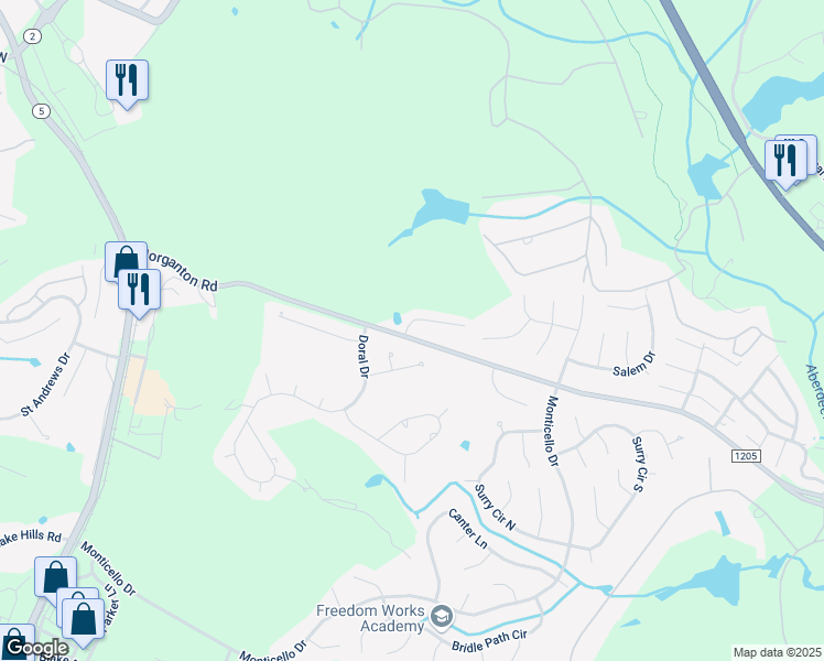 map of restaurants, bars, coffee shops, grocery stores, and more near 4 Dogwood Terrace in Pinehurst