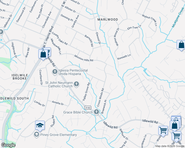 map of restaurants, bars, coffee shops, grocery stores, and more near 8533 Sunflower Road in Charlotte